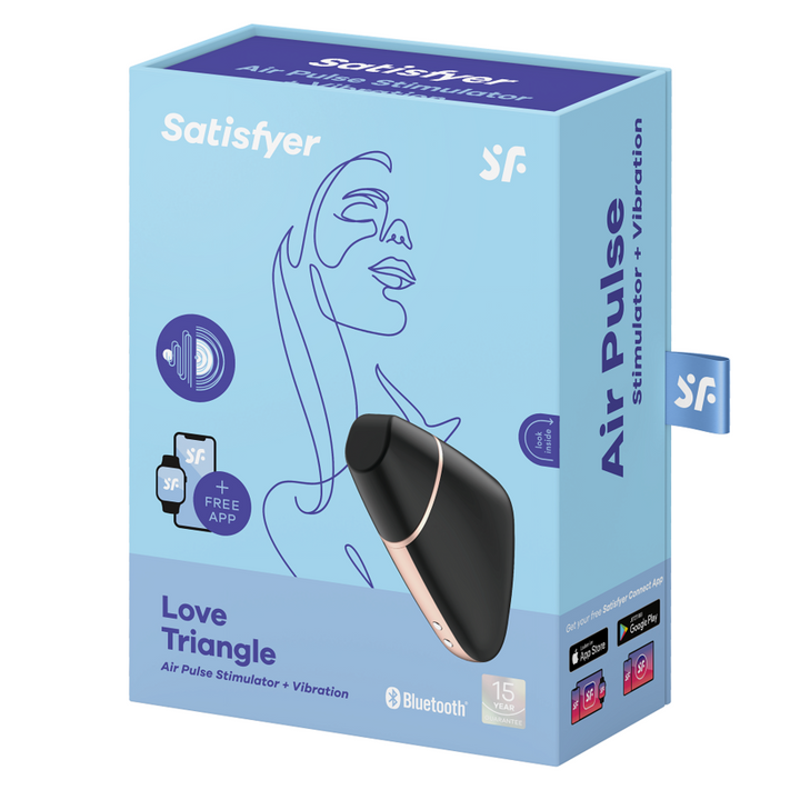 Estimulador Clitoriano Usb Sucção e Vibração Satisfyer Love Triangle Preto Controlo Remoto App