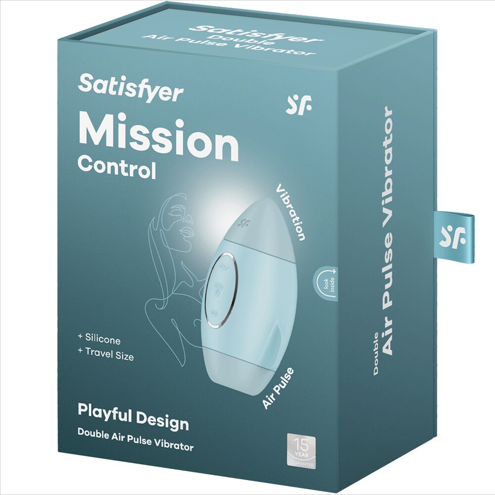 Estimulador Clitoriano Usb Sucção e Vibração Satisfyer Mission Control Azul