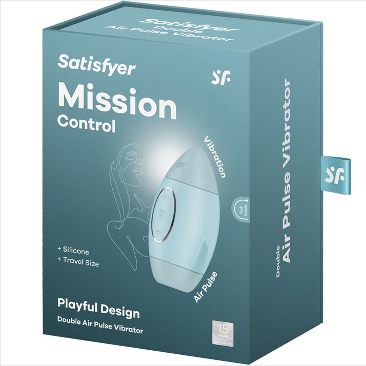 Estimulador Clitoriano Usb Sucção e Vibração Satisfyer Mission Control Azul
