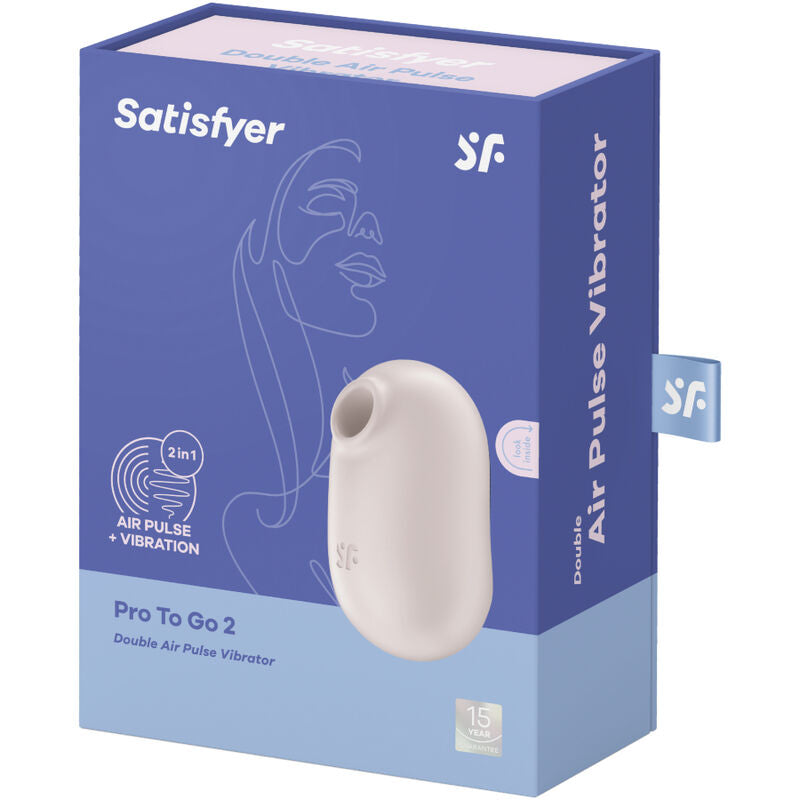 Estimulador Clitoriano Usb Sucção e Vibração Satisfyer Pro To Go 2 Bege
