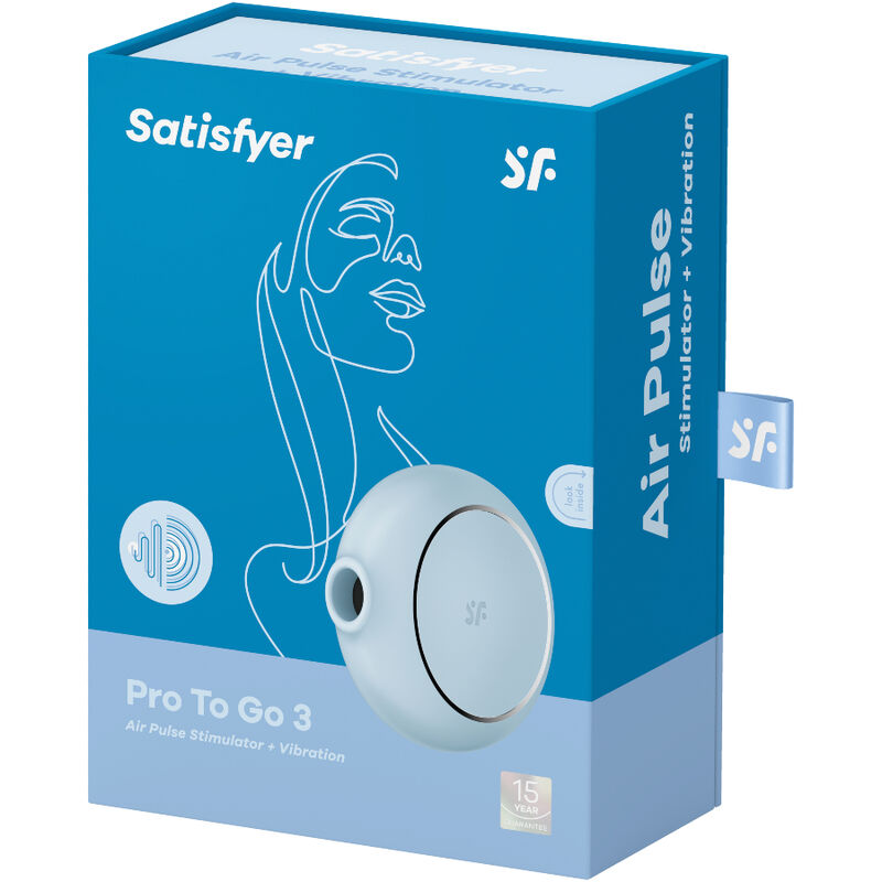 Estimulador Clitoriano Usb Sucção e Vibração Satisfyer Pro To Go 3 Azul