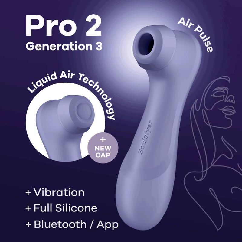 Estimulador Clitoriano Usb Sucção e Vibração Satisfyer Pro2 Gen3 Lilás Controlo Remoto App