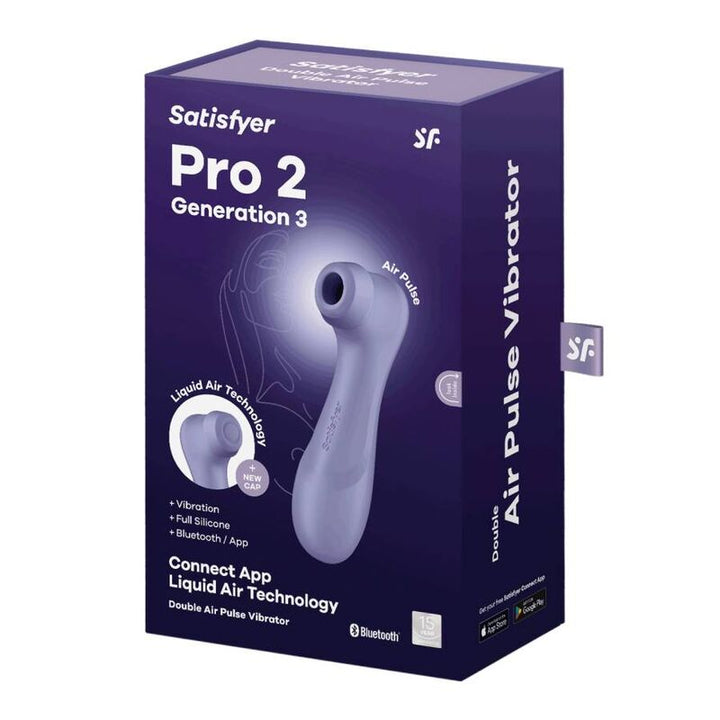 Estimulador Clitoriano Usb Sucção e Vibração Satisfyer Pro2 Gen3 Lilás Controlo Remoto App