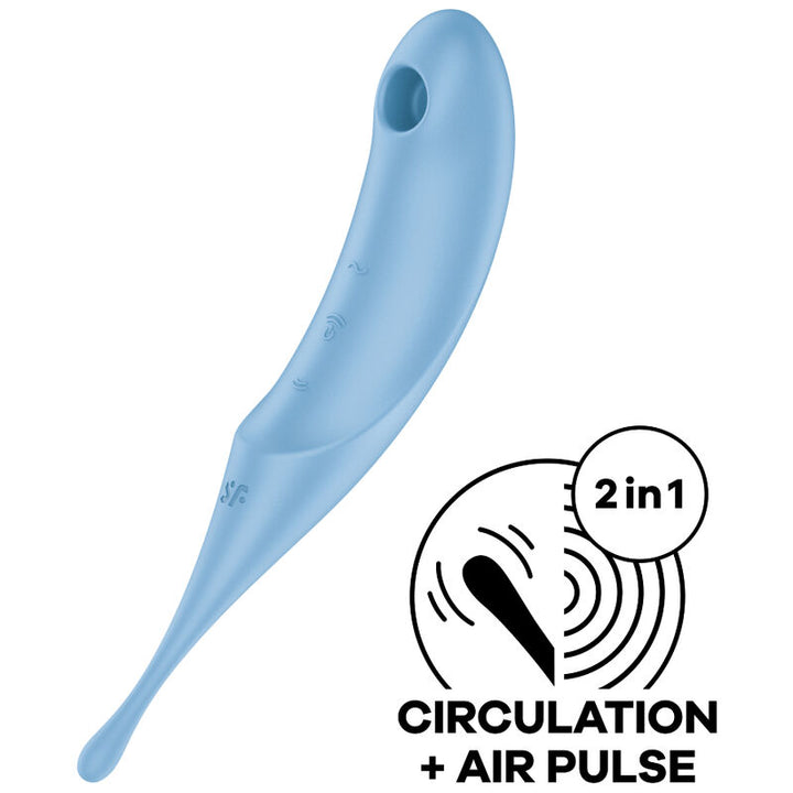 Estimulador Clitoriano Usb Sucção e Vibração Satisfyer Twirling Pro Azul