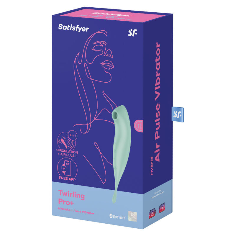 Estimulador Clitoriano Usb Sucção e Vibração Satisfyer Twirling Pro+ Verde Controlo Remoto App