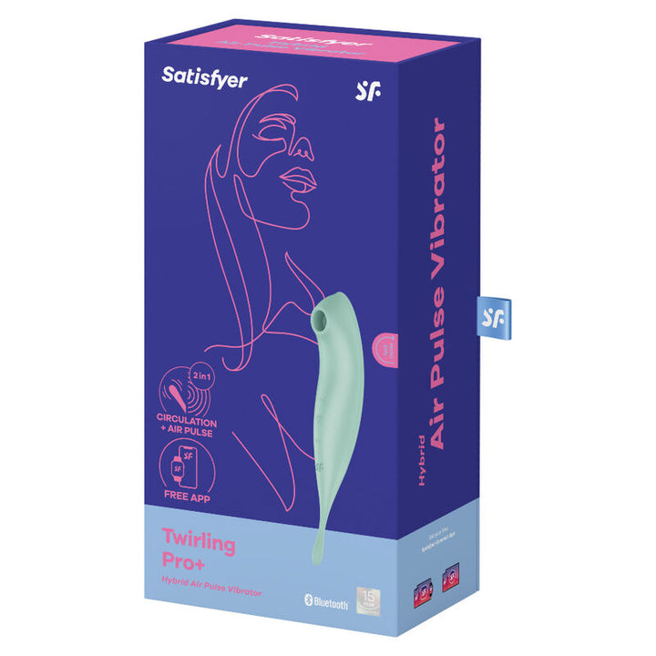 Estimulador Clitoriano Usb Sucção e Vibração Satisfyer Twirling Pro+ Verde Controlo Remoto App