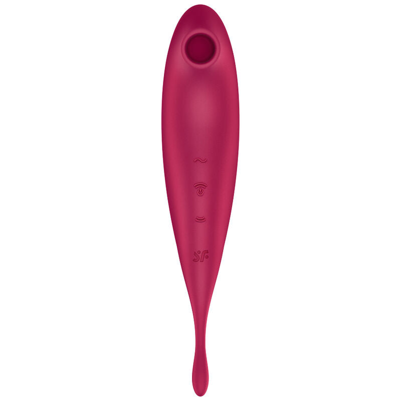 Estimulador Clitoriano Usb Sucção e Vibração Satisfyer Twirling Pro+ Vermelho Controlo Remoto App