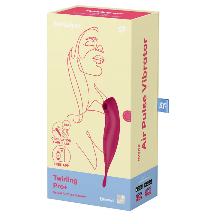 Estimulador Clitoriano Usb Sucção e Vibração Satisfyer Twirling Pro+ Vermelho Controlo Remoto App