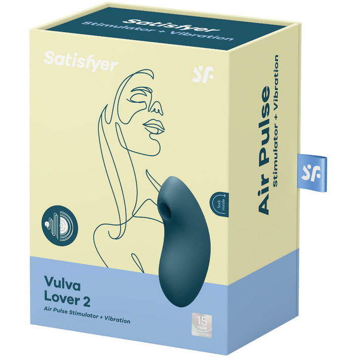Estimulador Clitoriano Usb Sucção e Vibração Satisfyer Vulva Lover 2 Azul