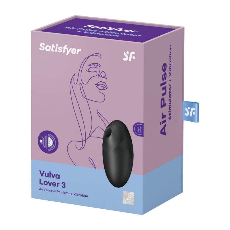 Estimulador Clitoriano Usb Sucção e Vibração Satisfyer Vulva Lover 3 Preto