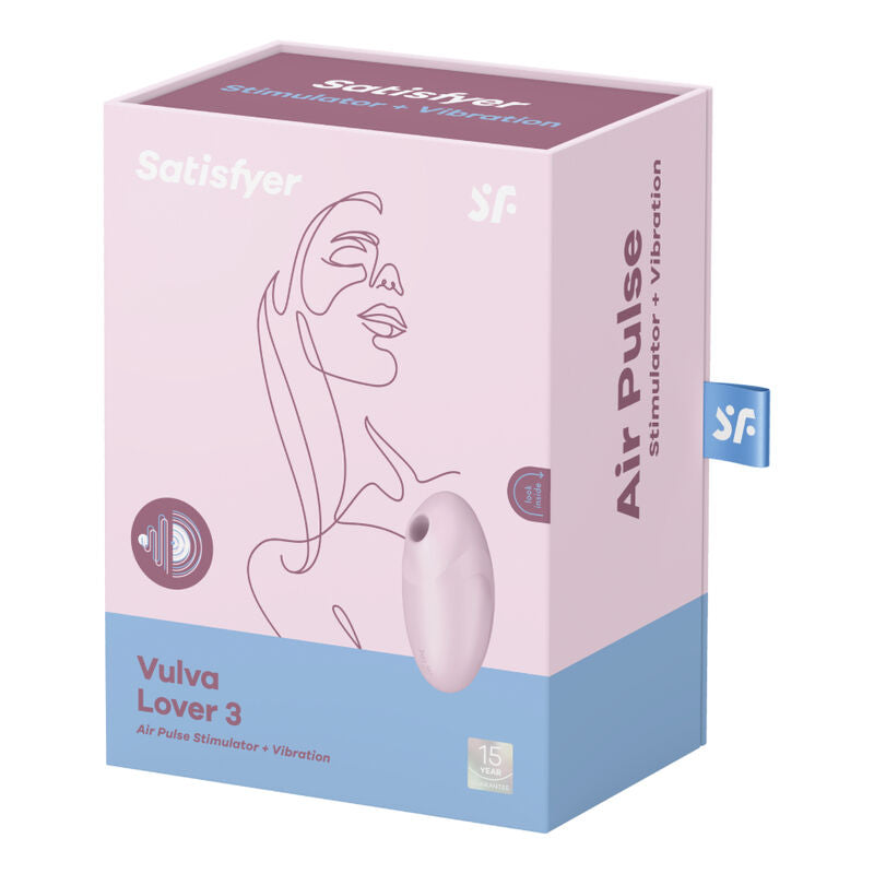 Estimulador Clitoriano Usb Sucção e Vibração Satisfyer Vulva Lover 3 Rosa