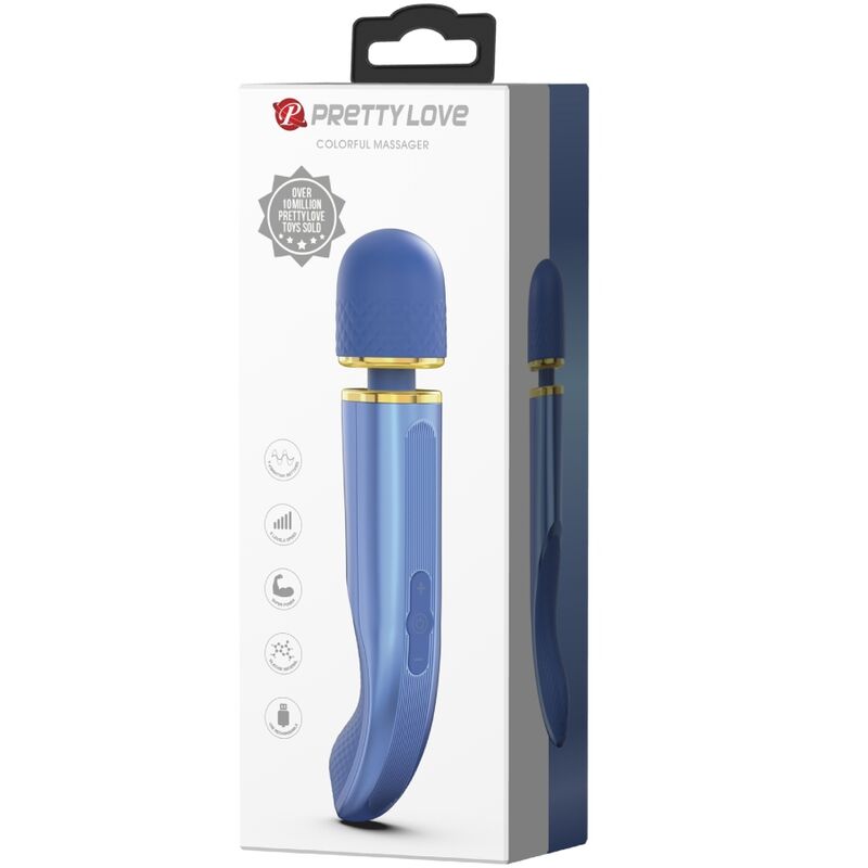 Estimulador Clitoriano Usb Varinha Prettylove Colorful Azul