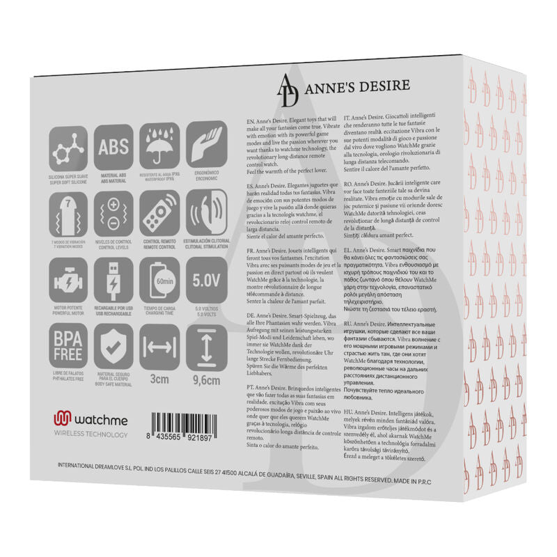 Estimulador Clitoriano Usb Vibração Cueca Anne 's Desire Panty Pleasure Controlo Remoto Watchme