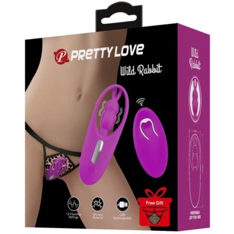 Estimulador Clitoriano Usb Vibração Cueca Prettylove Wild Rabbit Controlo Remoto