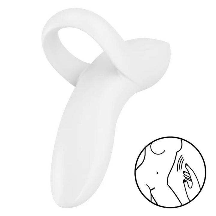 Estimulador Clitoriano Usb Vibração Dedo Satisfyer Bold Lover Branco