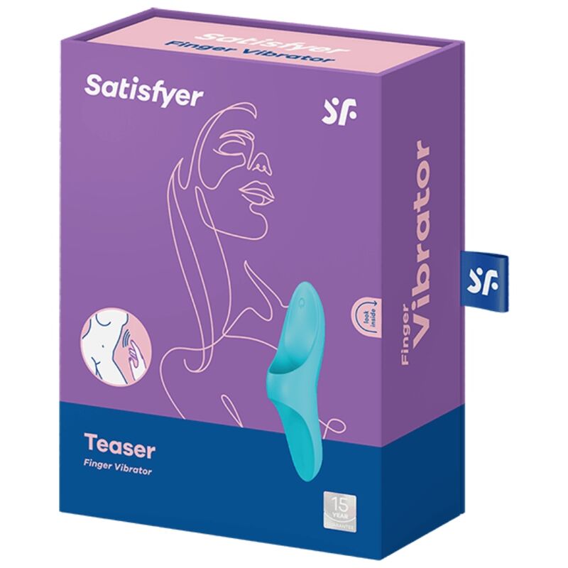 Estimulador Clitoriano Usb Vibração Dedo Satisfyer Teaser Azul Claro