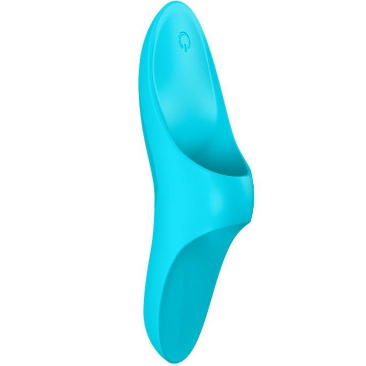 Estimulador Clitoriano Usb Vibração Dedo Satisfyer Teaser Azul Claro