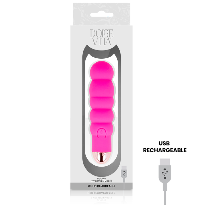 Estimulador Clitoriano Usb Vibração DolceVita 6 Rosa