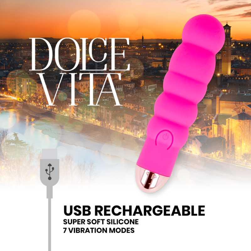 Estimulador Clitoriano Usb Vibração DolceVita 6 Rosa