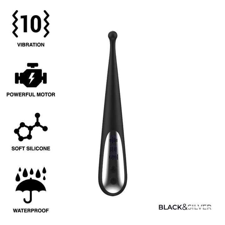 Estimulador Clitoriano Usb Vibração Ponta Black&Silver Kenneth