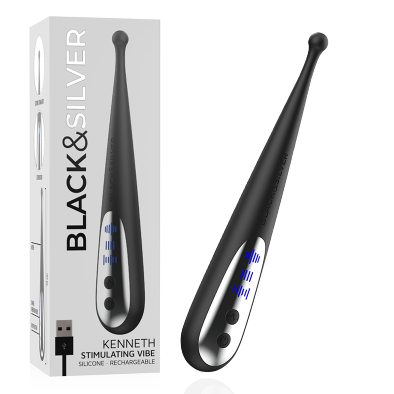 Estimulador Clitoriano Usb Vibração Ponta Black&Silver Kenneth