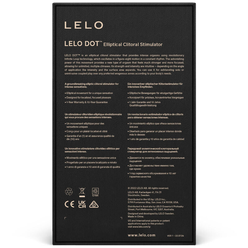 Estimulador Clitoriano Usb Vibração Ponta Lelo Dot Rosa