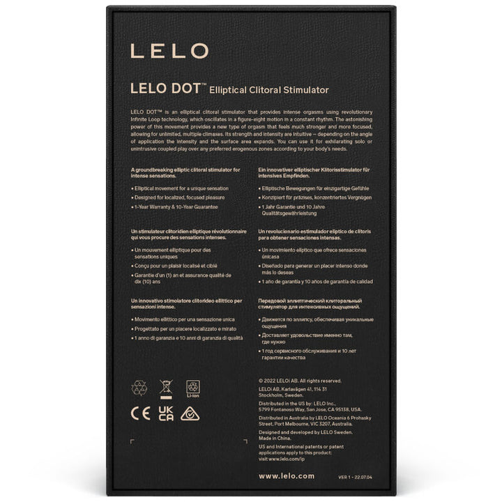 Estimulador Clitoriano Usb Vibração Ponta Lelo Dot Rosa