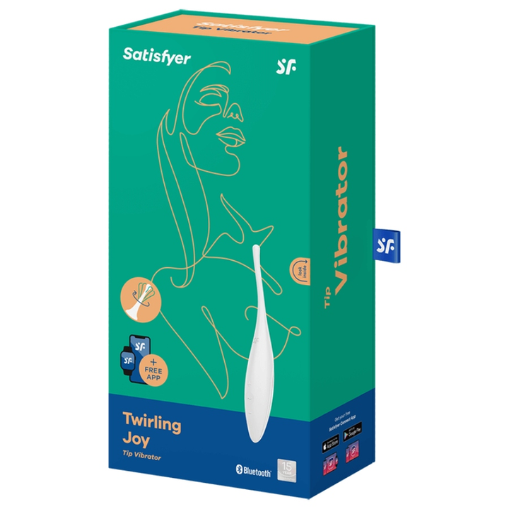 Estimulador Clitoriano Usb Vibração Ponta Satisfyer Twirling Joy Branco Controlo Remoto App