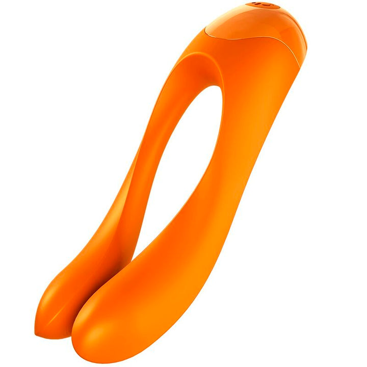 Estimulador Clitoriano Usb Vibração Satisfyer Candy Cane Laranja