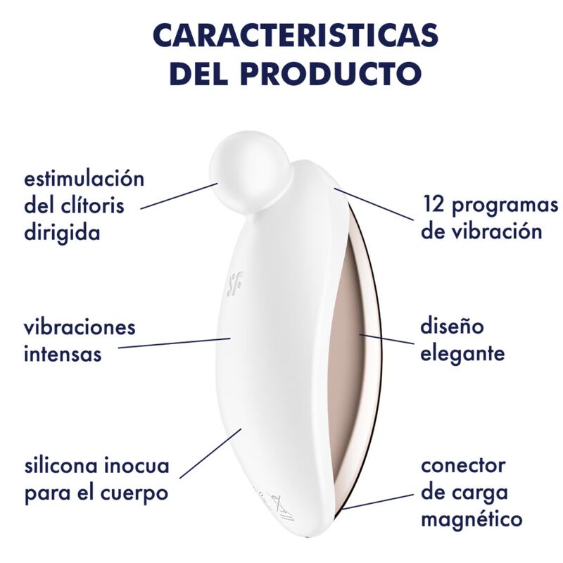 Estimulador Clitoriano Usb Vibração Satisfyer Spot On 2 Branco