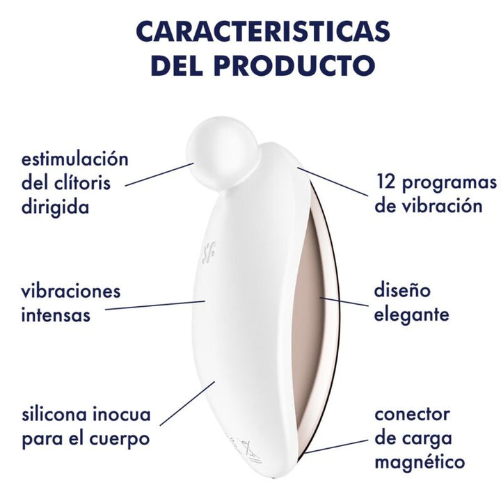 Estimulador Clitoriano Usb Vibração Satisfyer Spot On 2 Branco