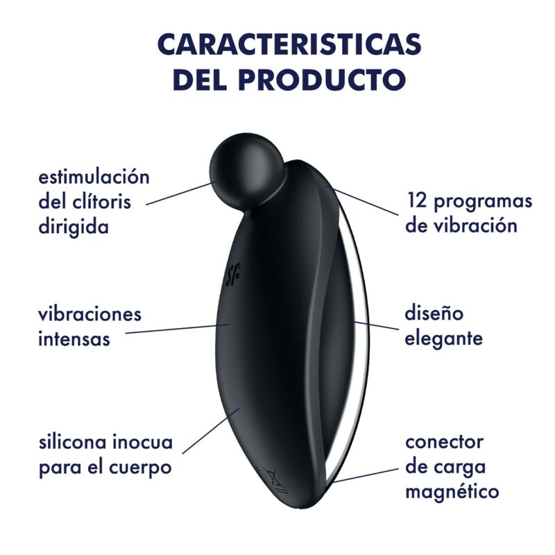 Estimulador Clitoriano Usb Vibração Satisfyer Spot On 2 Preto
