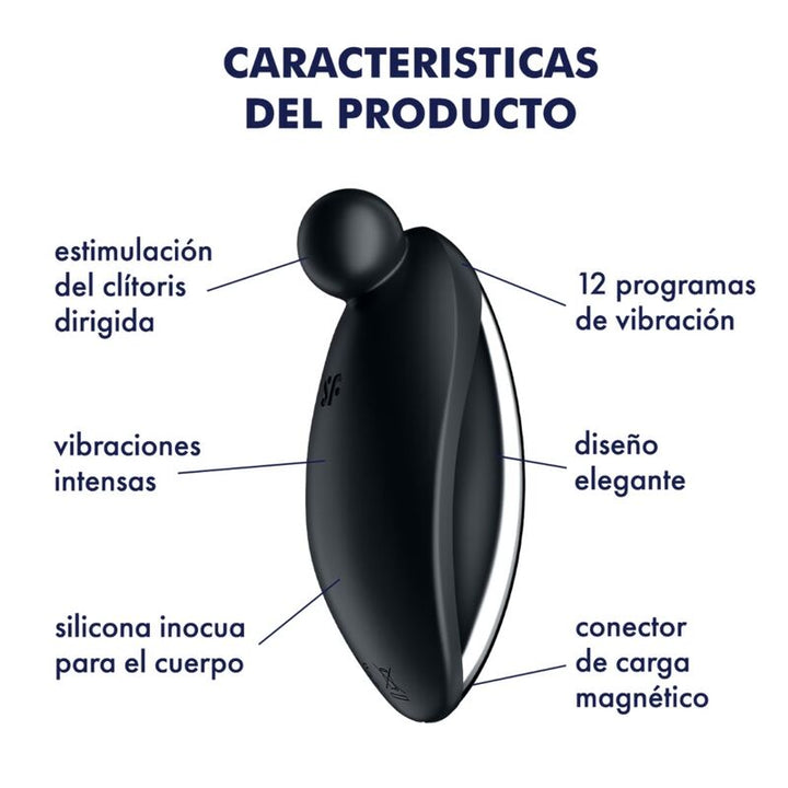 Estimulador Clitoriano Usb Vibração Satisfyer Spot On 2 Preto