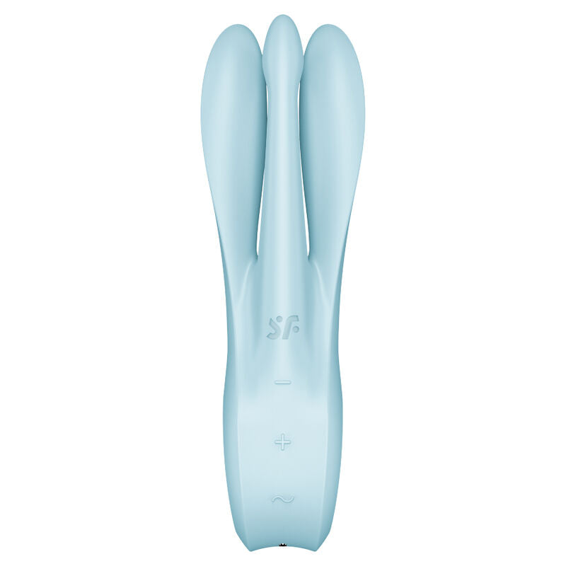 Estimulador Clitoriano Usb Vibração Satisfyer Threesome 1 Azul