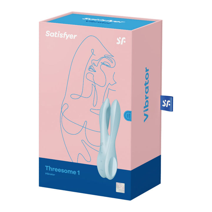 Estimulador Clitoriano Usb Vibração Satisfyer Threesome 1 Azul
