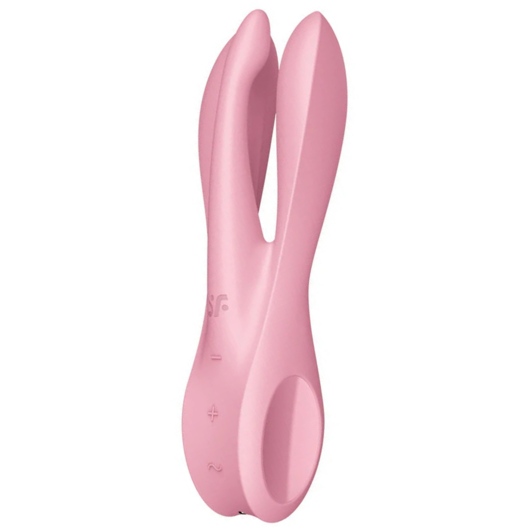Estimulador Clitoriano Usb Vibração Satisfyer Threesome 1 Rosa