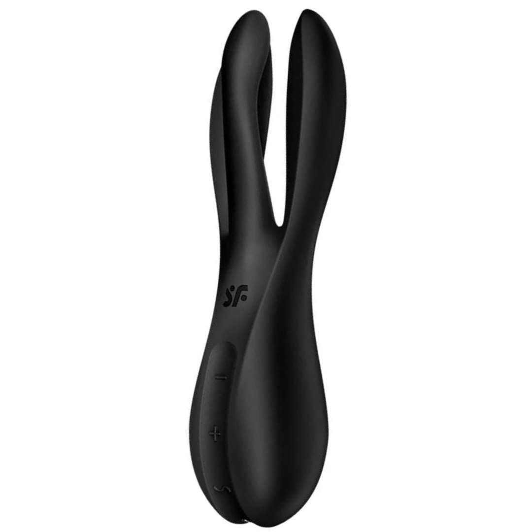 Estimulador Clitoriano Usb Vibração Satisfyer Threesome 2 Preto