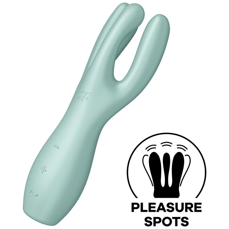 Estimulador Clitoriano Usb Vibração Satisfyer Threesome 3 Menta