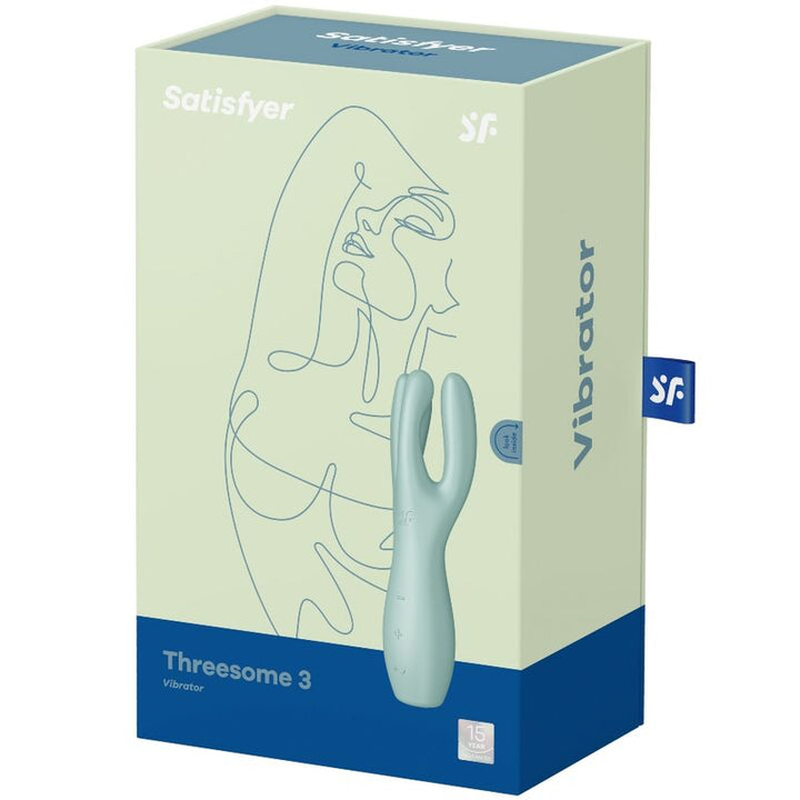 Estimulador Clitoriano Usb Vibração Satisfyer Threesome 3 Menta