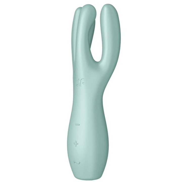 Estimulador Clitoriano Usb Vibração Satisfyer Threesome 3 Menta