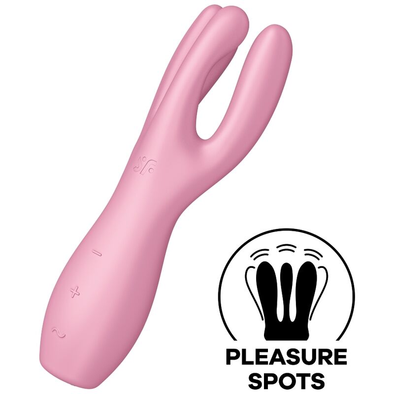 Estimulador Clitoriano Usb Vibração Satisfyer Threesome 3 Rosa