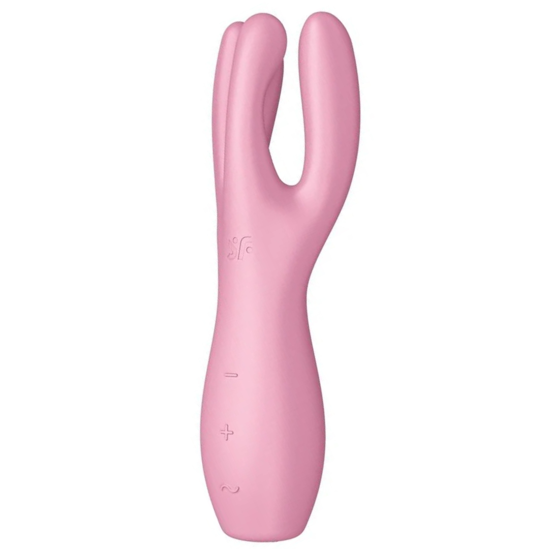 Estimulador Clitoriano Usb Vibração Satisfyer Threesome 3 Rosa