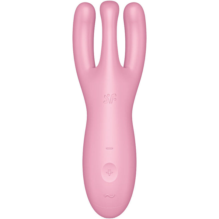 Estimulador Clitoriano Usb Vibração Satisfyer Threesome 4 Rosa Controlo Remoto App
