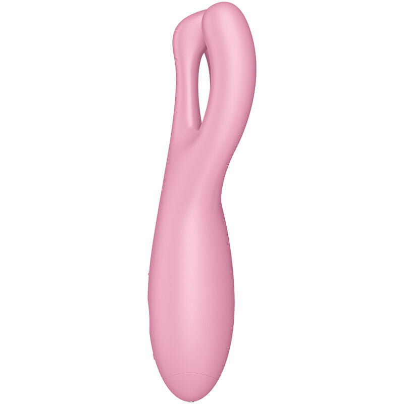 Estimulador Clitoriano Usb Vibração Satisfyer Threesome 4 Rosa Controlo Remoto App
