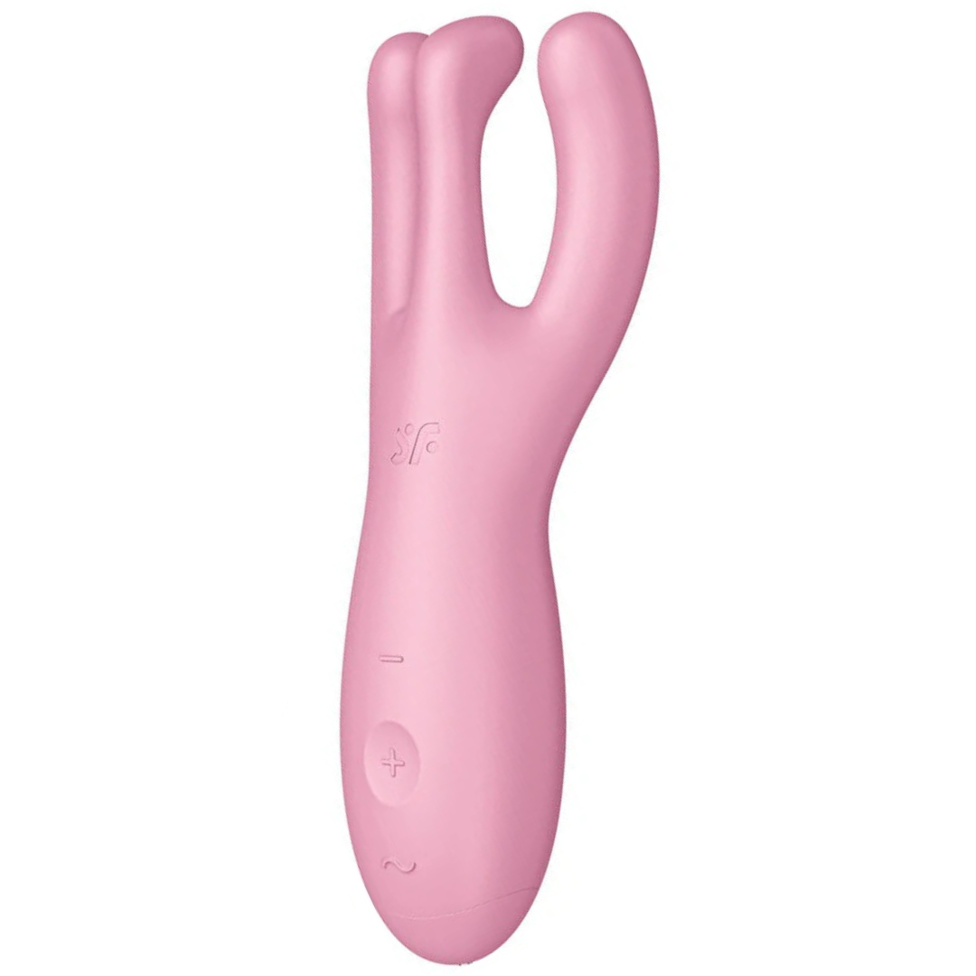 Estimulador Clitoriano Usb Vibração Satisfyer Threesome 4 Rosa Controlo Remoto App