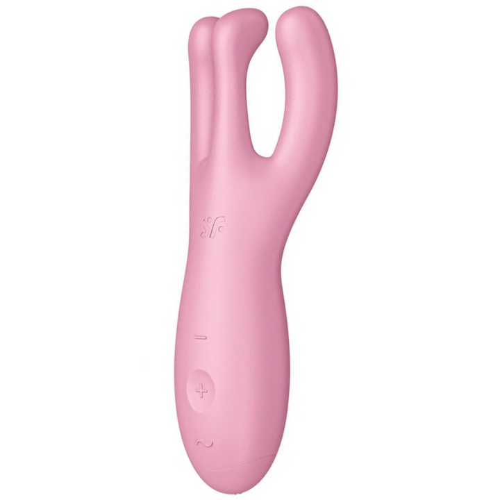 Estimulador Clitoriano Usb Vibração Satisfyer Threesome 4 Rosa Controlo Remoto App