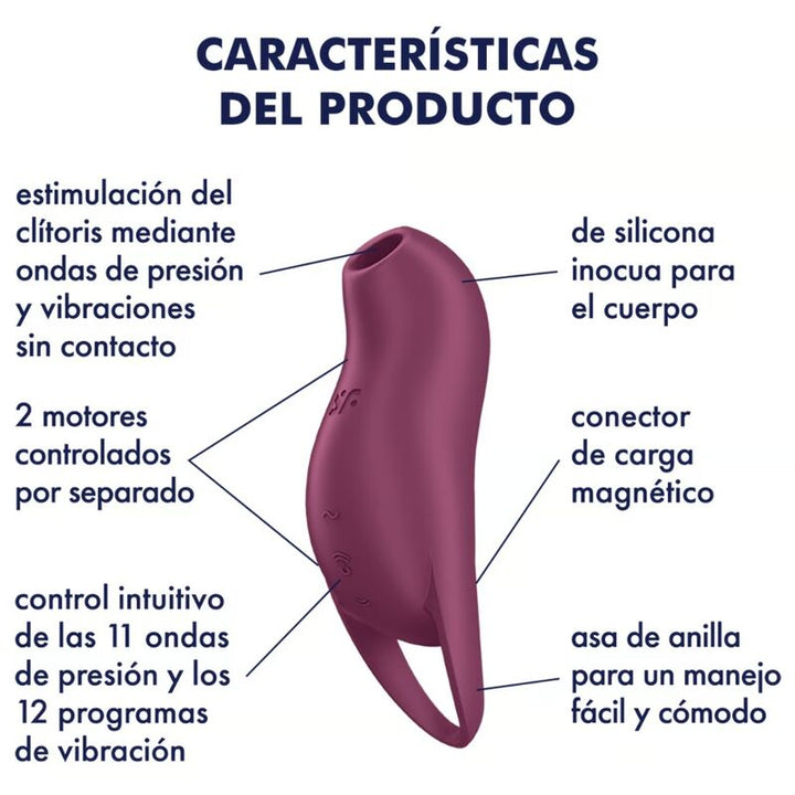 Estimulador Duplo Usb Dedo Sucção e Vibração Satisfyer Pocket Pro 1 Vermelho