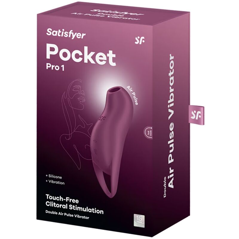 Estimulador Duplo Usb Dedo Sucção e Vibração Satisfyer Pocket Pro 1 Vermelho