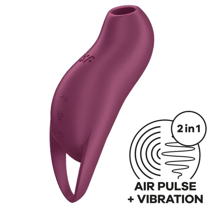 Estimulador Duplo Usb Dedo Sucção e Vibração Satisfyer Pocket Pro 1 Vermelho