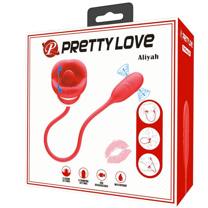 Estimulador Duplo Usb Movimento Língua e Pulsação PrettyLove Aliyah